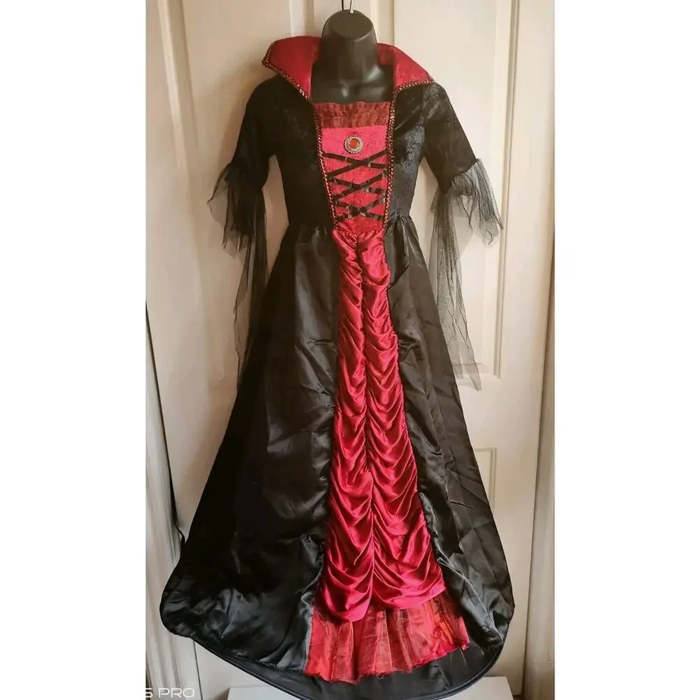 Spirit Halloween Costume Dress Victorian Vampiress Queen Girl's Large 12/14